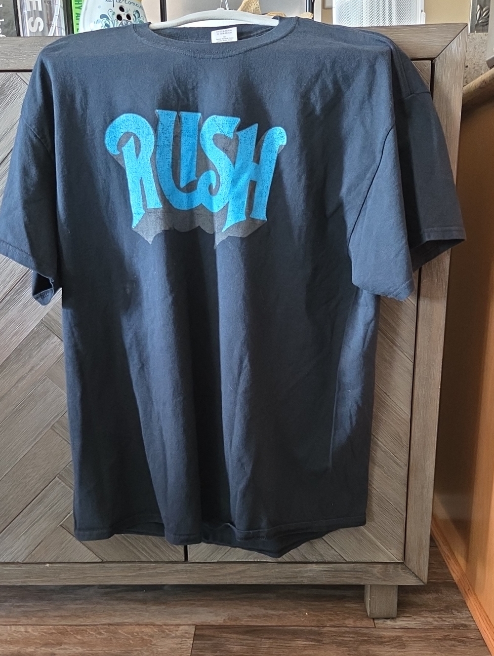 Rush Graphic Logo Black T‑Shirt with Blue Print